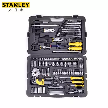 Stanley Многофункциональный набор инструментов из 125 предметов, ящик для инструментов для ремонта автомобилей, дома, авторемонта STMT74393-8-23