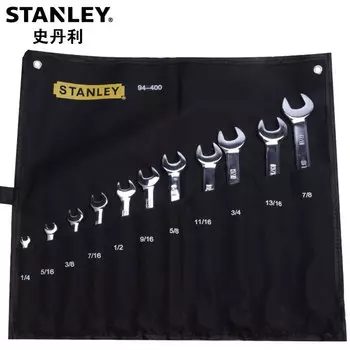 Stanley Набор британских полированных длинных ключей двойного назначения из 11 предметов и удлиненных открытых ключей двойного назначения с цветком сливы 94-400-22