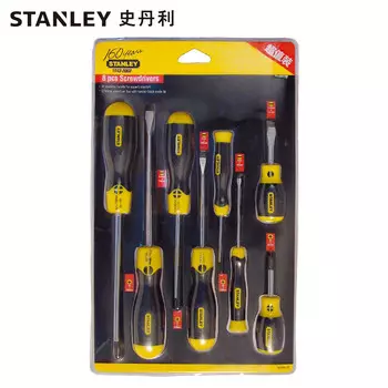 Stanley Набор бытовых отверток из 8 предметов, инструмент для ремонта крестовой отвертки с плоской головкой 92-004-23
