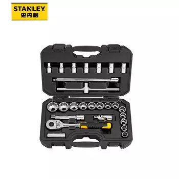 Stanley Набор головок серии 12,5 мм, ключ с храповым механизмом, набор инструментов для ремонта автомобилей Dafei, набор из 26 предметов STMT45503-23