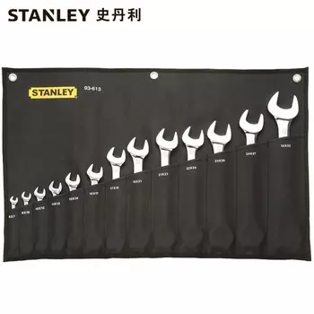 Stanley Набор из 13 предметов метрических тонкополированных двусторонних ключей, двусторонних мертвых ключей, инструментов для авторемонта 93-613-22