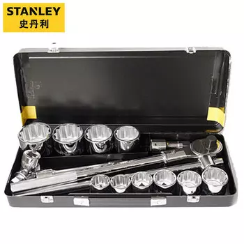 STANLEY, набор из 15 предметов, 19 мм, метрические торцевые ключи с храповым механизмом, набор инструментов для ремонта авто, 91-943-23C