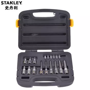 Stanley Набор из 18 предметов серии 6,3MM12,5MM в форме цветка, набор головок для отверток, авторемонтный ключ, ящик для инструментов 91-941-22