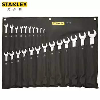 STANLEY Набор из 23 метрических полированных длинных ключей двойного назначения 6-32 Набор рожковых ключей Torx 93-616-22
