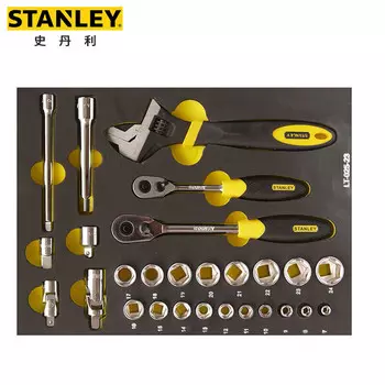 Stanley Набор из 27 предметов, метрический держатель инструмента серии 10,12,5 мм, набор для ремонта торцевых ключей LT-025