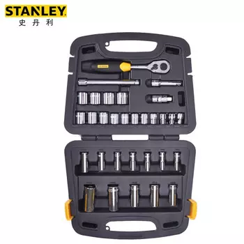 Stanley Набор из 31 предмета, 10 мм, метрический Набор ключей Zhongfei с быстрым трещоточным ключом, ящик для инструментов 91-937