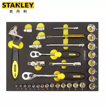 Stanley Набор из 34 предметов серии 6,3, 10, 12,5 мм, метрический держатель инструмента, набор для ремонта торцевых ключей LT-026