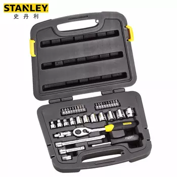 Stanley Набор из 35 предметов, имперский набор серии 10 мм, ключ с храповым механизмом со средней скоростью, инструмент для ремонта автомобилей 94-692