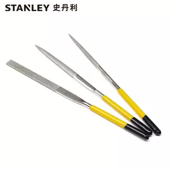 Stanley Набор из 3 алмазных напильников 5x180 мм, мини-полукруглый напильник высокой твердости, различные напильники, шлифовальные инструменты для металла 22-325-23