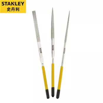 Stanley Набор из 3 пластиковых напильников 3x140 мм, шлифовальный инструмент для металла, набор напильников, плоский трущий инструмент 22-321-23