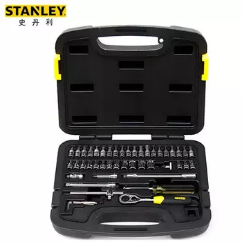 Stanley Набор из 46 предметов, метрический набор серии 6,3 мм, небольшой гаечный ключ с трещоткой, торцевой ключ, инструмент для ремонта автомобилей 91-934