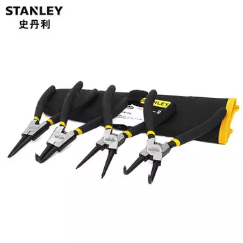 Stanley Набор из 4 плоскогубцев для стопорных колец, внутренняя и внешняя карты, многофункциональные плоскогубцы для стопорных колец 7 дюймов TK911-23C