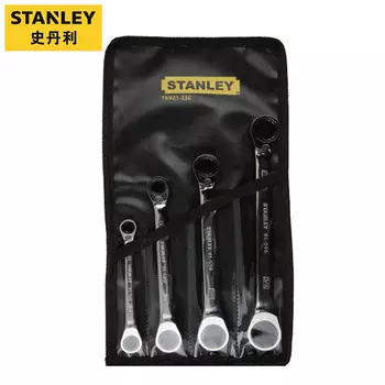 Stanley Набор из 4 предметов британских двуглавых ключей с трещоткой и двусторонней трещоткой TK921-23C