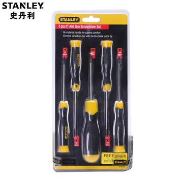Stanley Набор из 5 предметов с резиновой ручкой Stanley, отвертка в форме цветка, звездообразная шестигранная отвертка Torx с внутренним шестигранником 65-155-0-23