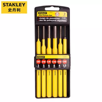 STANLEY, набор из 6 цилиндрических кернеров, долото для позиционирования кернера, 1,5–8 мм 16-226-23