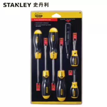 Stanley Набор из 6 отверток с резиновой ручкой, набор тестовых карандашей для домашнего обслуживания и модификации, конусный сильный магнитный инструмент 92-002-23