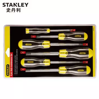 STANLEY Набор из 6 отверток в форме цветка со средним отверстием и резиновой рукояткой 65-156-0-23