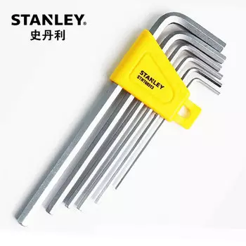 Stanley Набор из 6 предметов: метрические удлиненные шестигранные ключи с плоской головкой, L-образная отвертка высокой твердости STHT69319-23