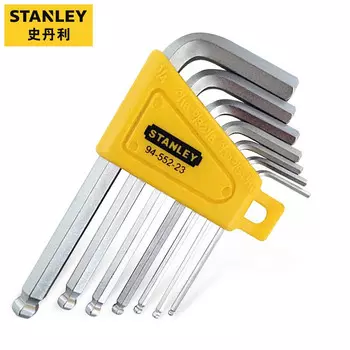 STANLEY Набор из 7 предметов: британские шестигранные ключи с шаровой головкой и короткой ручкой, 1/16-1/4 дюйма 94-552-23