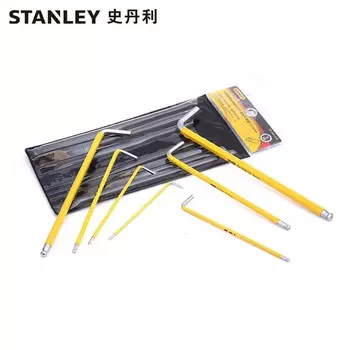 STANLEY Набор из 7 предметов: метрические противоскользящие удлиненные шестигранные ключи с шаровой головкой, 1,5–6 мм 94-561-23C