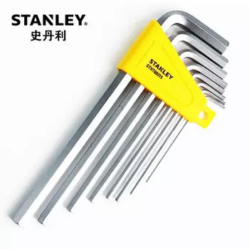 Stanley Набор из 8 предметов: метрические удлиненные шестигранные ключи с плоской головкой, L-образная отвертка высокой твердости STHT69321-23