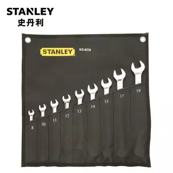 STANLEY Набор из 9 прецизионных полированных длинных ключей двойного назначения 93-609-22