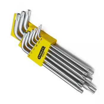 Stanley Набор из 9 предметов, длинные, средние отверстия, в форме цветка TT10-TT50, шестигранный ключ, комбинированная отвертка, полая 92-625