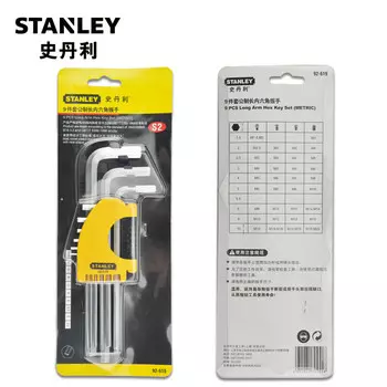 STANLEY Набор из 9 предметов, метрические длинные шестигранные ключи 1,5–10 мм STMT92619-8-23