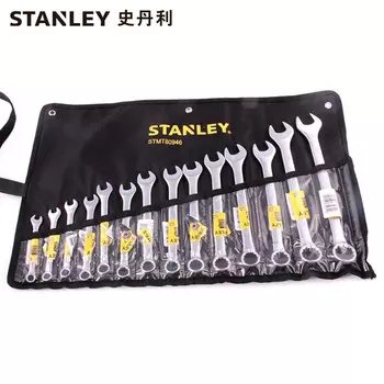 Stanley набор ключей двойного назначения, набор двусторонних ключей с открытым верхом, тканевая сумка, открывающаяся пластина для цветка сливы, инструмент для ремонта автомобилей STMT80946-8-23 на складе
