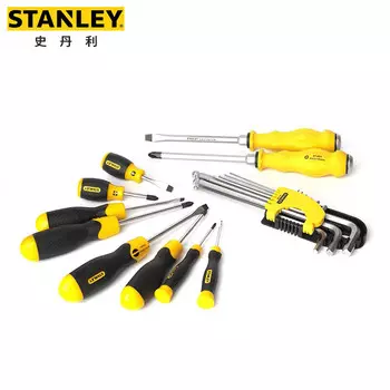 STANLEY Набор метрических крепежных инструментов, 19 предметов, набор шестигранных ключей, набор отверток LT-029