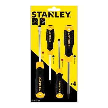 Stanley Набор отверток из 4 предметов с резиновой ручкой, крестообразная отвертка, ручная отвертка, отвертка 66-671-23