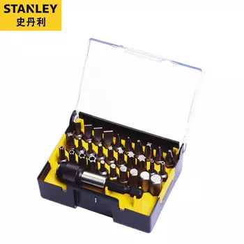 Stanley Набор отверток серии 6,3 мм, 31 предмет и быстросъемный магнитный адаптер, набор бит B 63-402-23