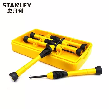Stanley Набор прецизионных отверток STANLEY, 6 предметов, крестовая отвертка, магнитная отвертка, бытовая микроотвертка 66-052-1-23C