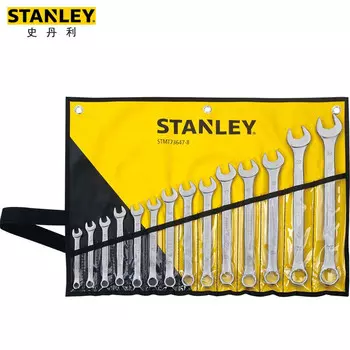 Stanley Набор противоскользящих ключей двойного назначения из 14 предметов. Набор открытых двойных ключей двойного назначения для цветов сливы 8-24 мм STMT73647-23
