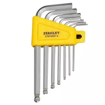 Stanley Набор шестигранных ключей, короткая шаровая головка, шестигранная метрическая система, набор из 7 предметов 1,5–6 ммSTMT94551-8-23