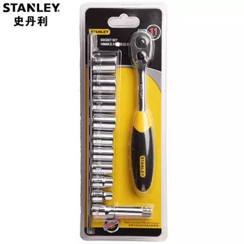 Stanley Набор торцевых головок серии 10 мм из 11 предметов, ключ с храповым механизмом, инструмент для ремонта автомобилей 95-322