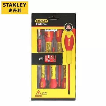 Stanley Набор устойчивых к напряжению изолированных отверток, 6 предметов, набор отверток для электрика 65-443-14
