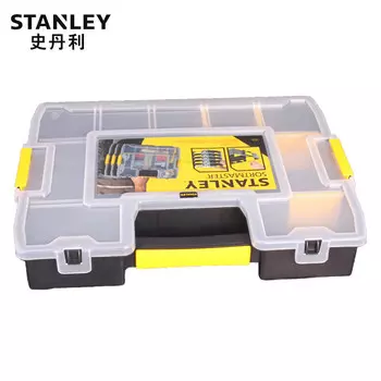 Stanley небольшой ящик для хранения, прозрачный ящик для деталей, ящик для инструментов, бытовой пластиковый ящик для инструментов STST14022-23