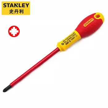Stanley Отвертка изолированная рисовидная с двухцветной ручкой высоковольтная отвертка для электрика ПЗ2х125мм 65-419-14