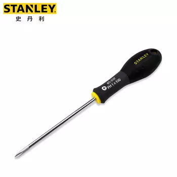 Stanley Отвертка крестовая с трехцветной ручкой РН1х100мм бытовая многофункциональная ремонтная отвертка немагнитная 65-207-14