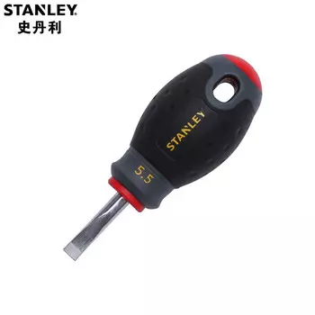 STANLEY Отвертка с короткой ручкой, трехцветная ручка, плоская отвертка, отвертка 65-400-14