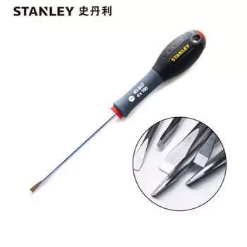 STANLEY Отвертка шлицевая с трехцветной ручкой Stanley 4x100 мм 65-017-14 1 комплект (всего 5 шт.)