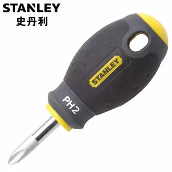 Stanley отвертка закаленная с трехцветной ручкой крестовая отвертка с короткой ручкой параллельный крест 65-406-14 в наличии