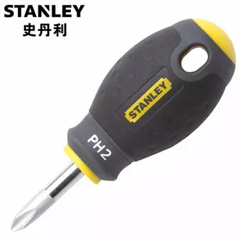 Stanley отвертка закаленная с трехцветной ручкой крестовая отвертка с короткой ручкой параллельный крест 65-407-14 в наличии