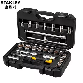 Stanley Профессиональный набор инструментов для ремонта автомобилей, 12,5 мм, большая летающая трещотка, набор из 26 предметов STMT45503-23