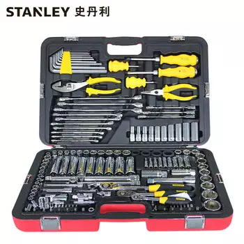 Stanley R99-150-1-22 Набор инструментов для технического обслуживания автомобилей, 150 предметов, универсальный набор быстродействующих гаечных ключей с храповым механизмом для ремонта авто