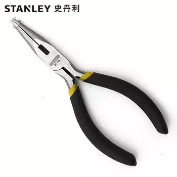 Stanley с черной ручкой, мини-плоскогубцы с игольчатыми носами, 5 дюймов, многофункциональные плоскогубцы с игольчатыми носами, плоскогубцы для электриков, игольчатые ножницы, зажимной инструмент 84-119-23