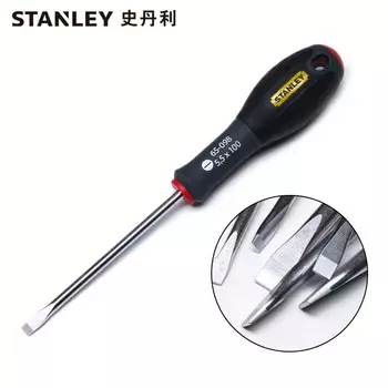 Stanley Шлицевая отвертка STANLEY с трехцветной ручкой 5,5x100 мм бытовая отвертка многофункциональный инструмент для ремонта 65-098-14 Корпоративная настройка