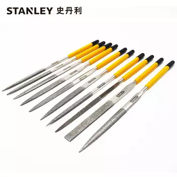 Stanley STANLEY Набор из 10 алмазных пластиковых напильников, набор 4x160 мм, модель напильника из сплава, нефритовый плоский напильник, монтажный напильник 22-324-23, может быть изготовлен по индивидуальному заказу