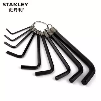 Stanley STANLEY Набор из 10 шестигранных ключей с метрической цепочкой. Набор 1,5–10 мм в виде цветка сливы. 6-угольные шестигранные отвертки. STMT69213-8-23. Возможна индивидуальная обработка.